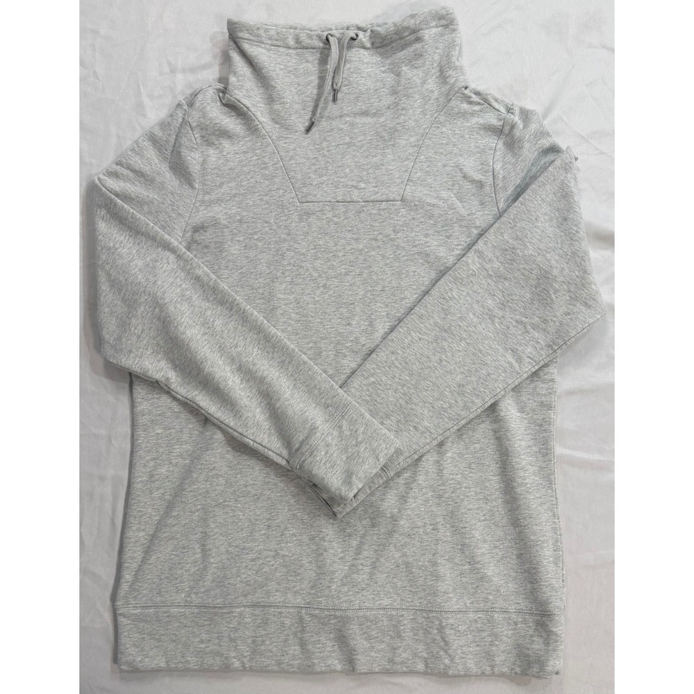 LL Bean Womens Funnel Neck Sweatshirt Gray Cotton Blend Pullover 503608 M REG